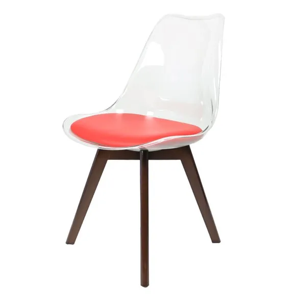 Fusion Living Soho Clear Plastic Dining Chair with Squared Legs 2