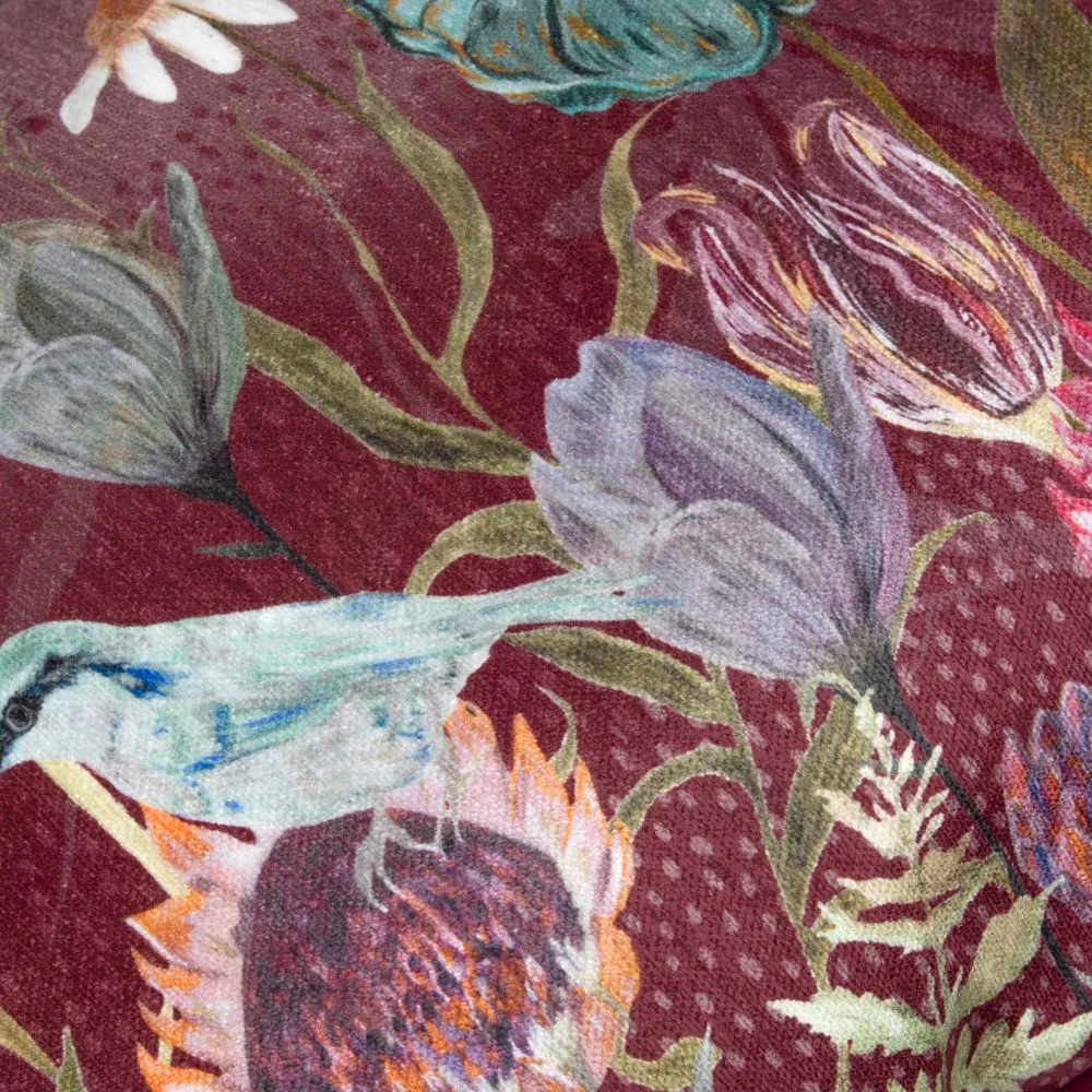 Wylder Meadow Bloom Blossom Printed Chenille Cushion in Purple 5