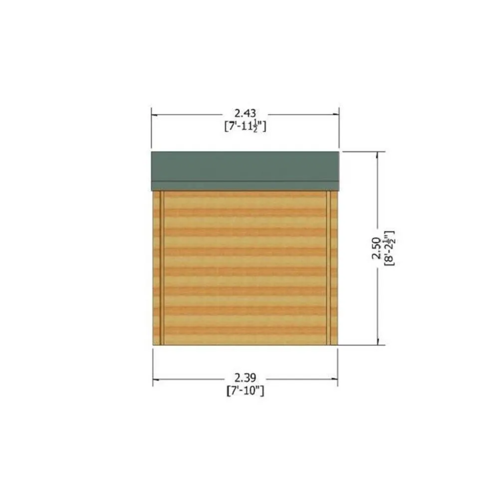 Shires Avesbury Log Cabin Home Office Garden Room Approx 8 x 8 Feet in Brown 5