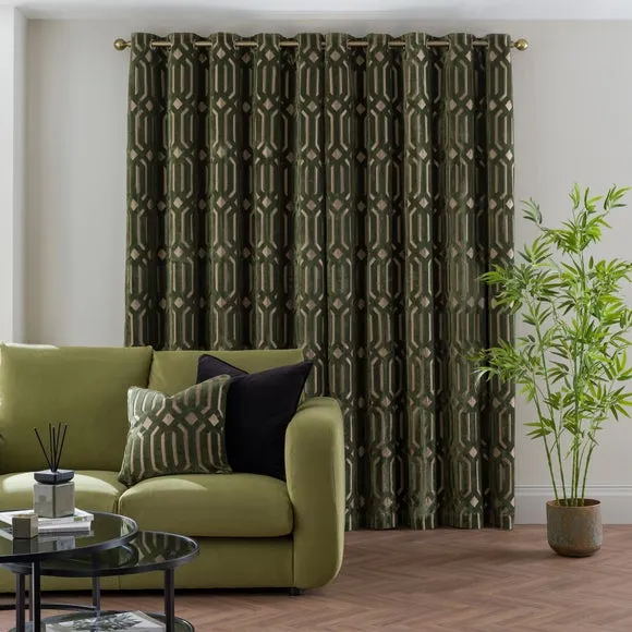 Luxe Deco Cut Velvet Eyelet Curtains 4