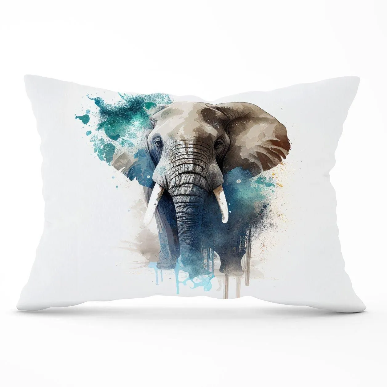 Warren Reed - Designer Majestic Elephant Splashart Cushions in Grey