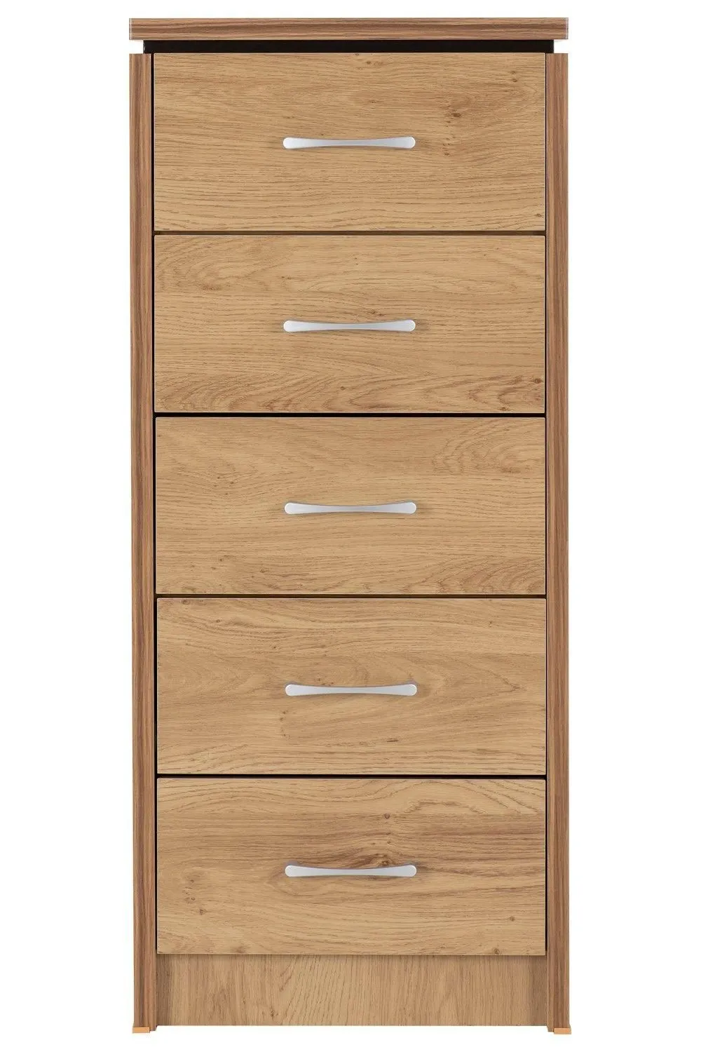 Seconique Charles 5 Drawer Narrow Chest in Light Brown 2
