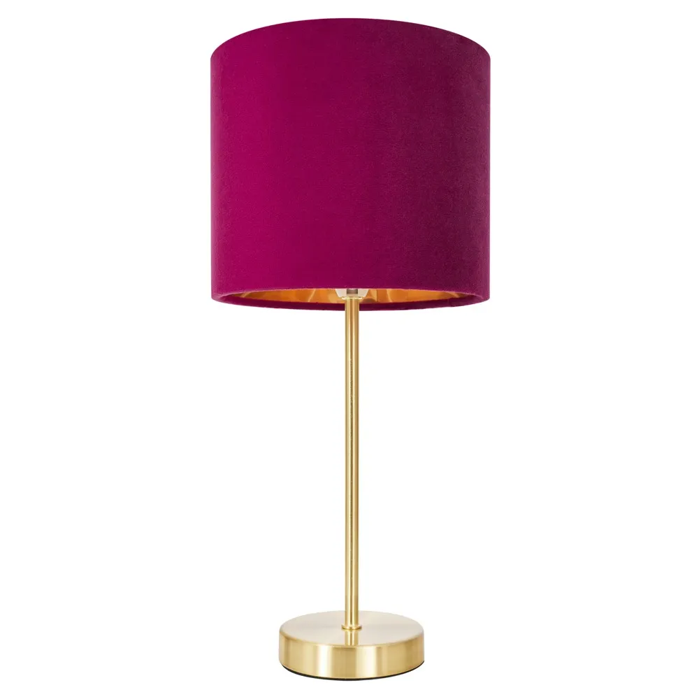 Velvet Table Lamp, Raspberry Red 1