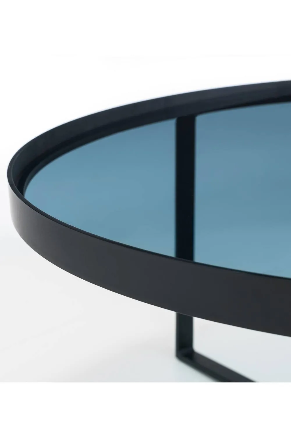 Julian Bowen Round Glass Top Coffee Table in Black 6