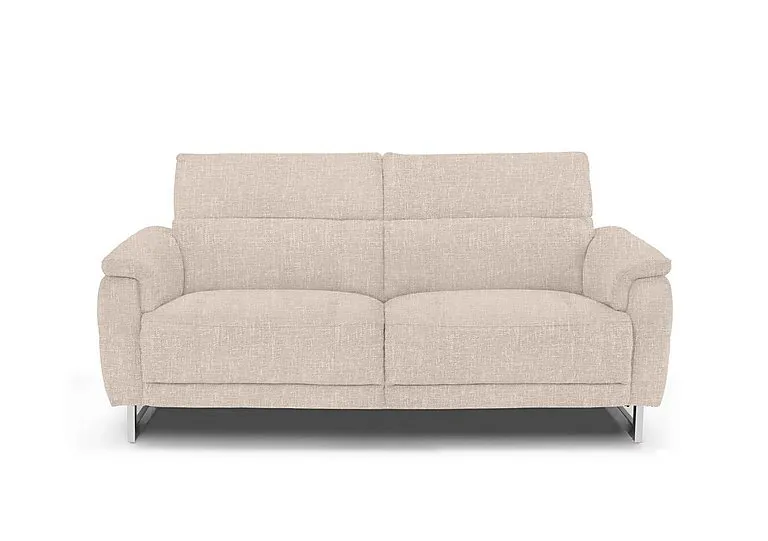 Moet 3 Seater Fabric Power Recliner Sofa with Telescopic Headrests - Anivia Nature