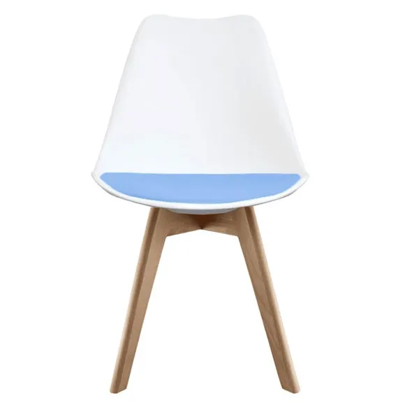 Fusion Living Soho White Plastic Dining Chair with Squared Legs 3