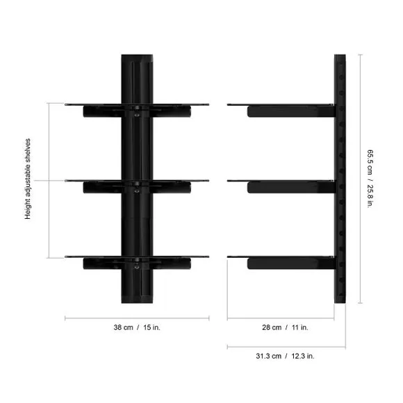 AVF Triple Glass AV Shelf 5