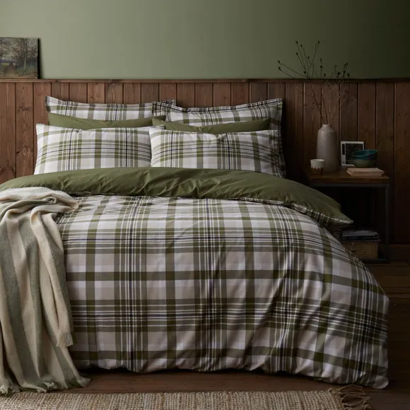 Oakley Woven Check 100% Cotton Duvet Cover & Pillowcase Set 2
