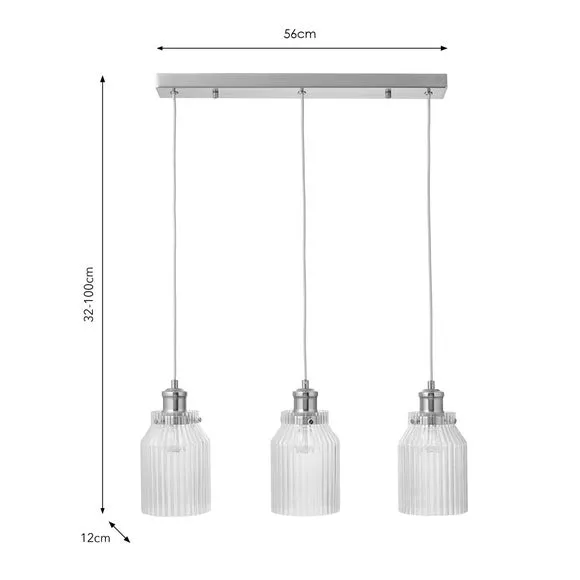 Tobias 3 Light Diner Ceiling Light 6
