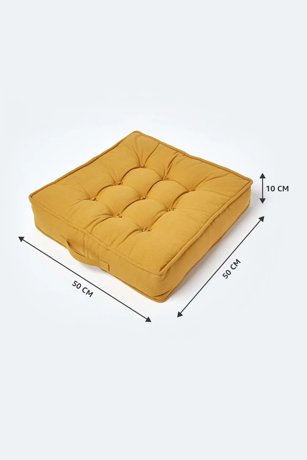 Homescapes Cotton Armchair Booster Cushion in Mustard 5