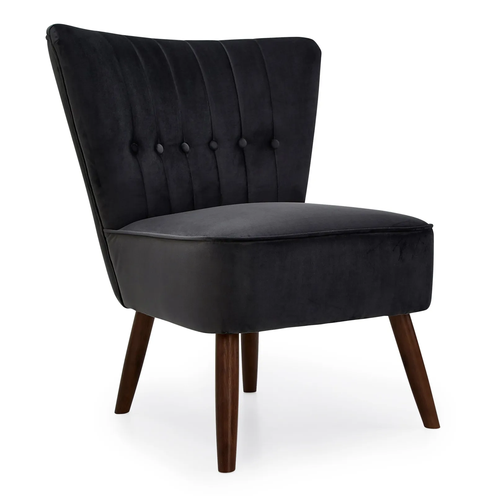 Isla Velvet Cocktail Chair - Charcoal Grey