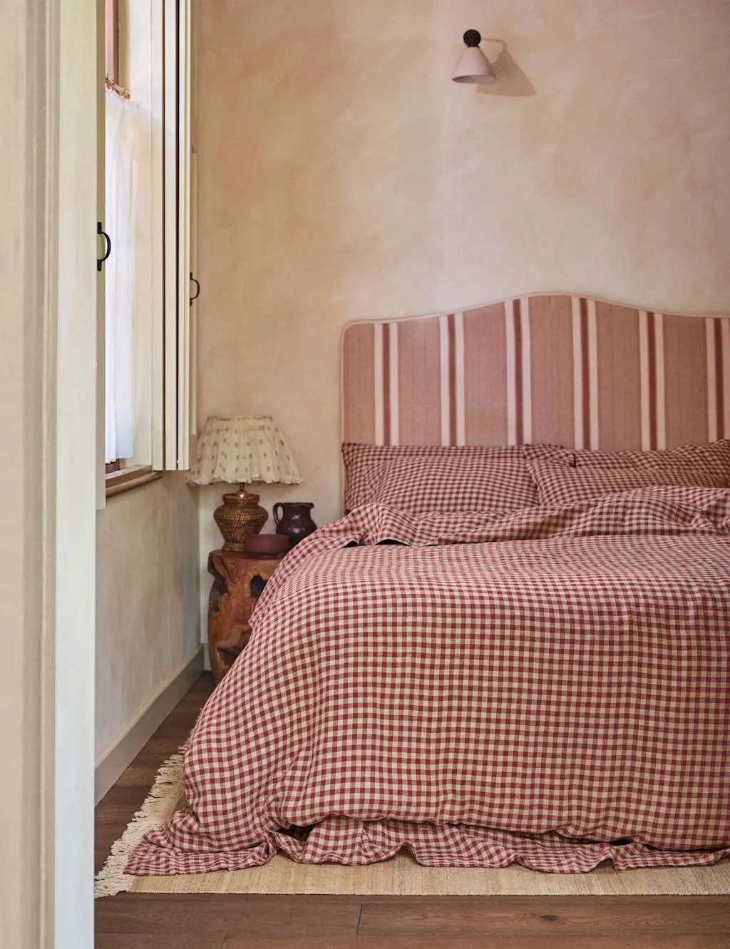 Piglet In Bed Linen Rich Gingham Duvet Cover Red Mix