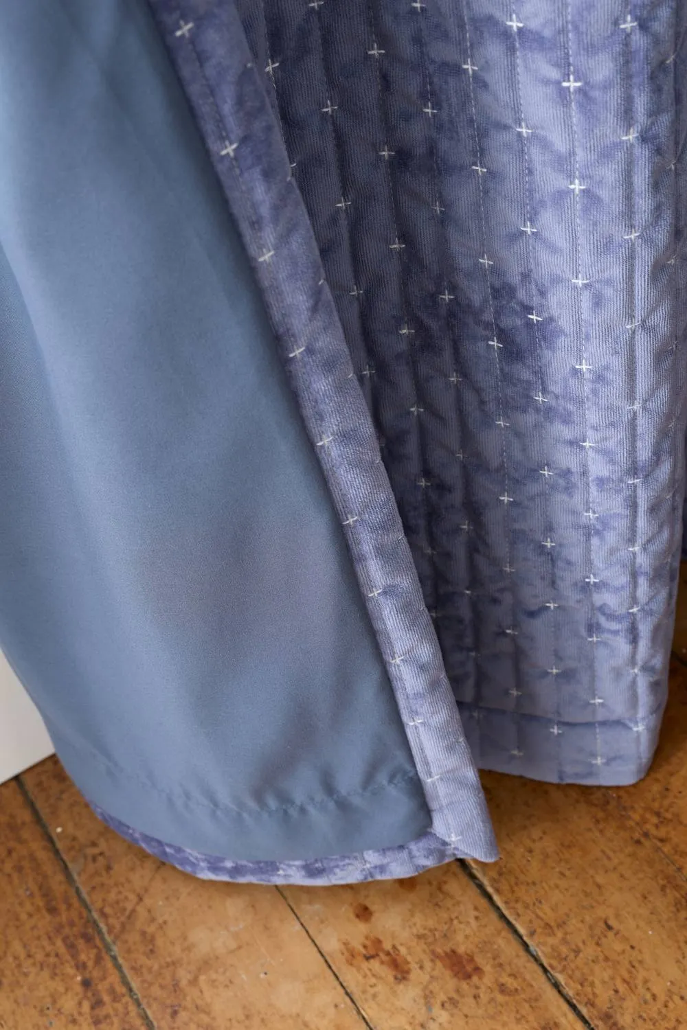 Bianca 'Attica Velvet' Blackout Eyelet Curtains in Blue 5