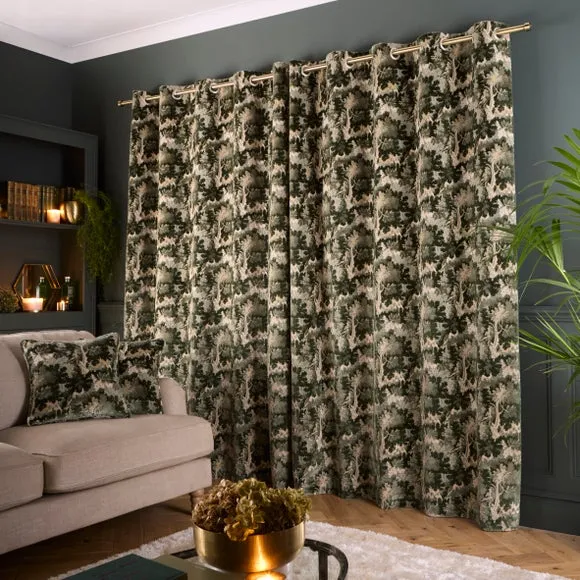 Velvet Trees Eyelet Curtains 4