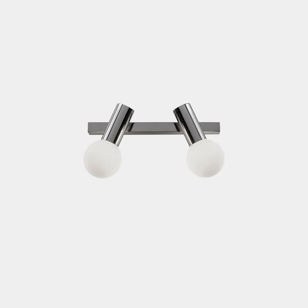 Netlighting Mist Double Bathroom Twin Wall Light Metallic Black E14