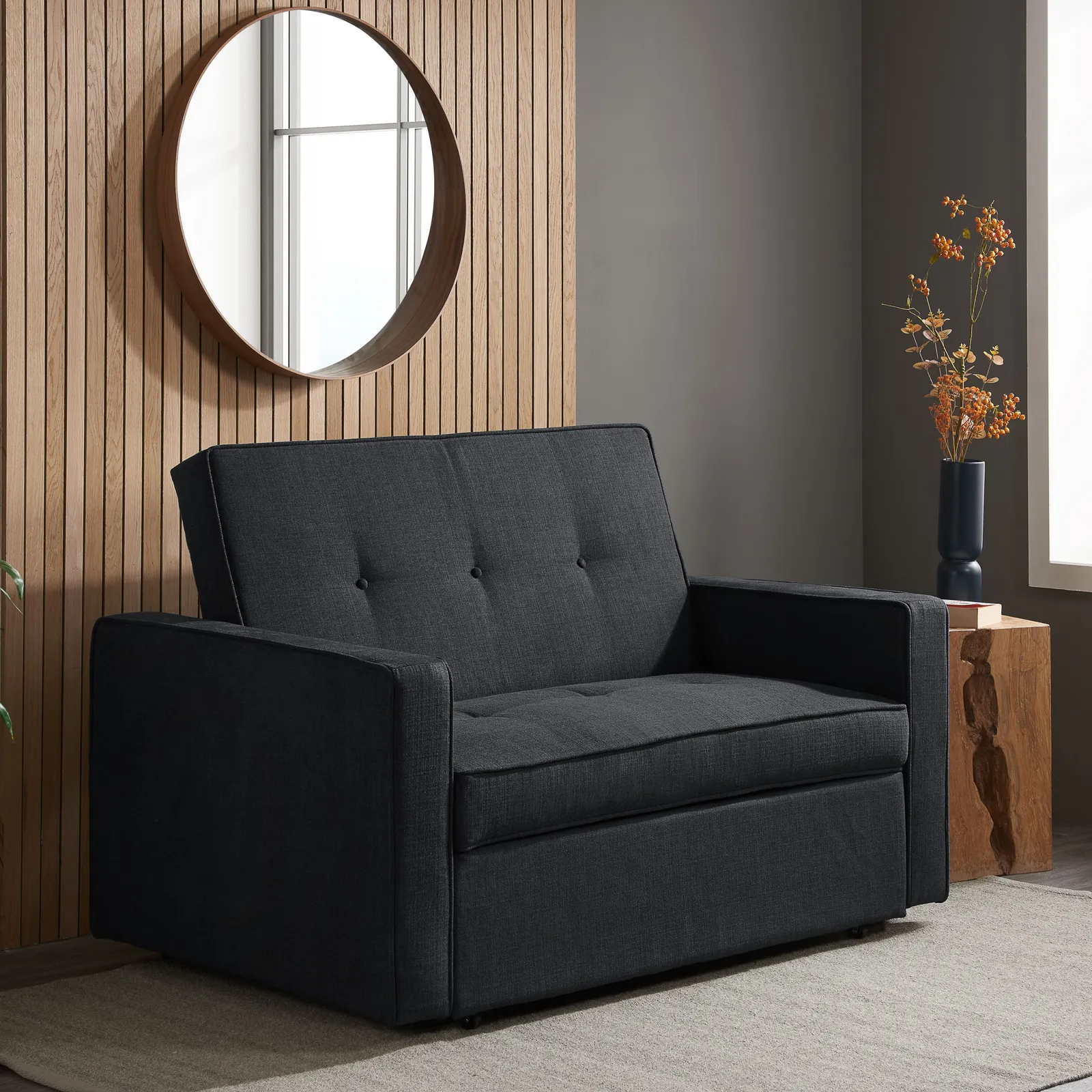 Birlea Fabric Sofa Bed Otto 2 Seater Settee Contemporary in Grey 2