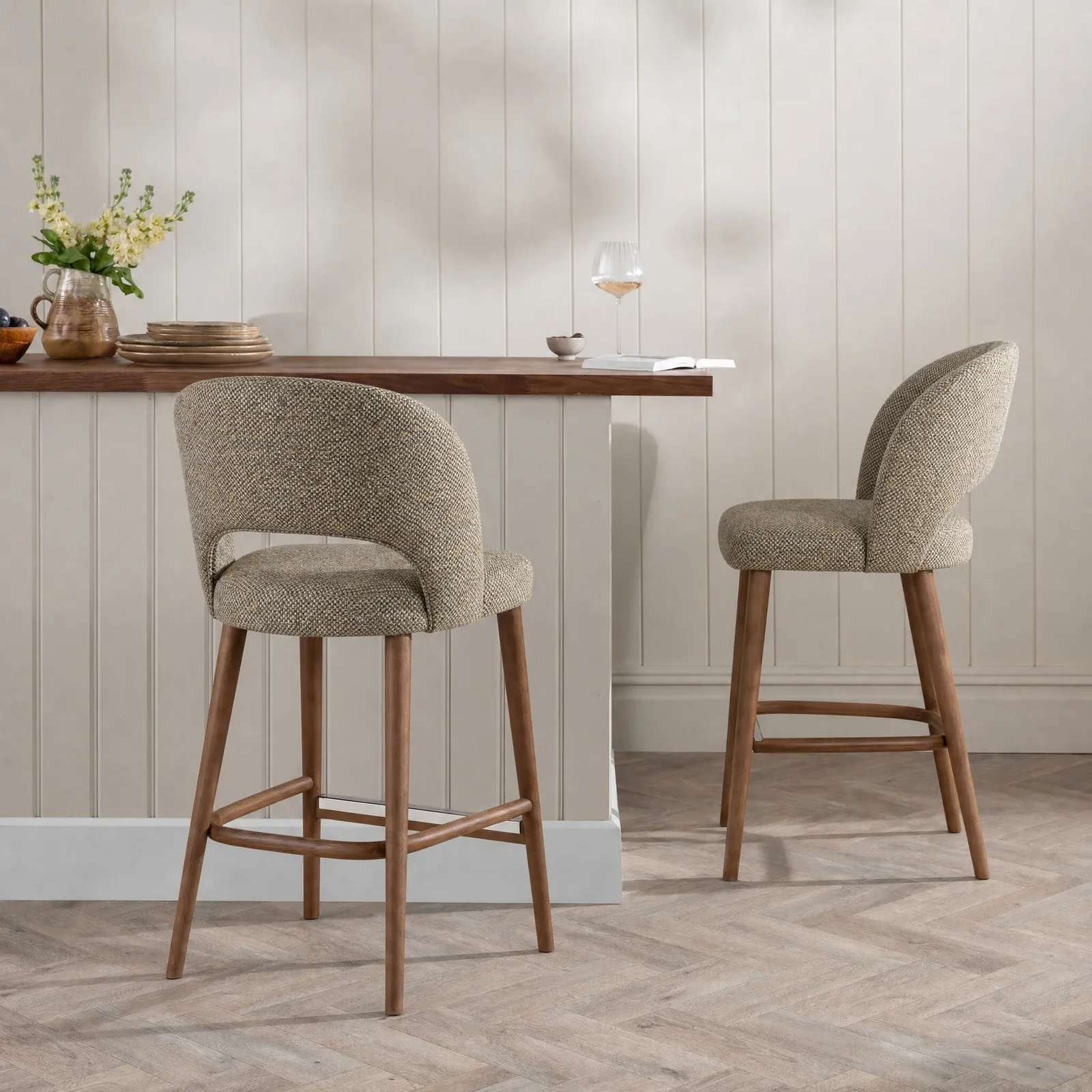 Pure Furniture Beck Counter Stool, Neutral Fabric | Barker & Stonehouse 2