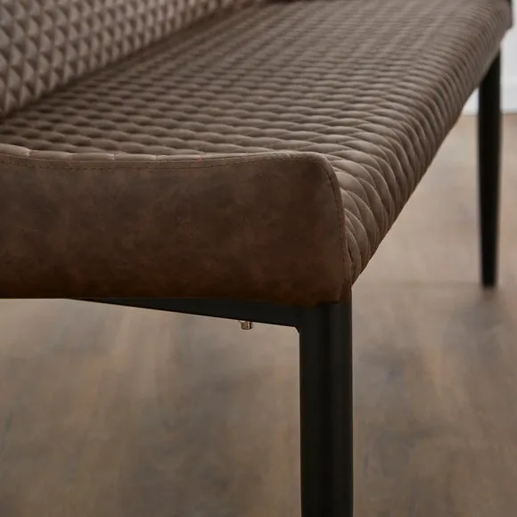 Montreal 2 Seater Dining Bench, Faux Leather, 133cm 3