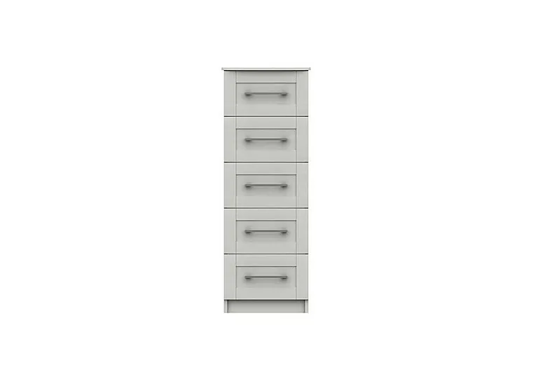 Fenchurch 5 Drawer Narrow Chest - White