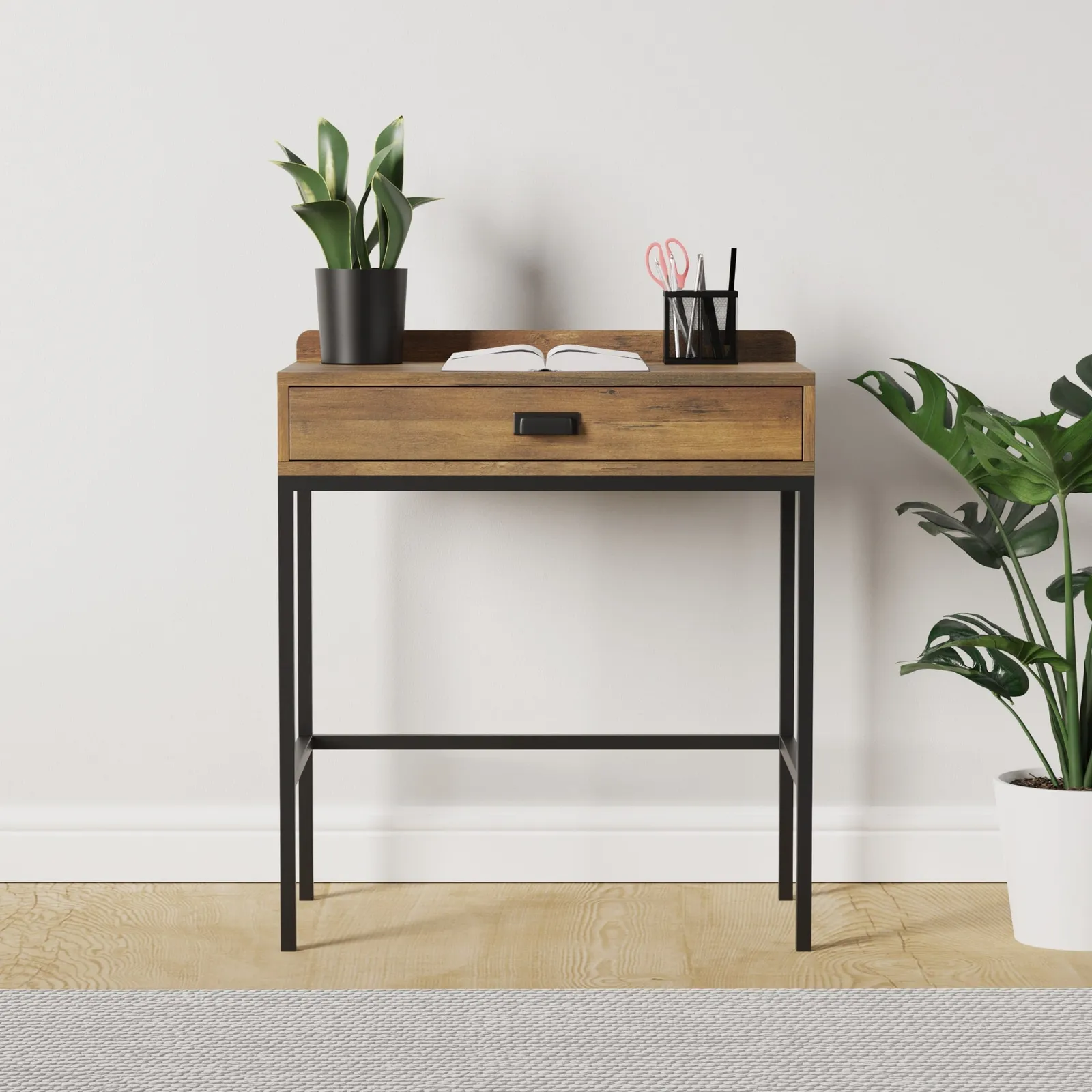Fulton Compact Desk Brown/Black