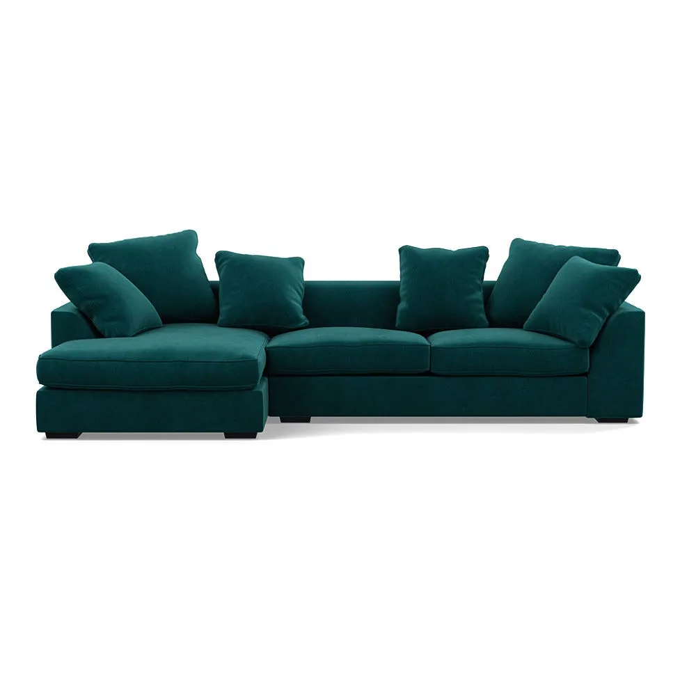 Heal's Cumulus LHF Corner Sofa Smart Luxe Velvet Ocean Black Feet 1