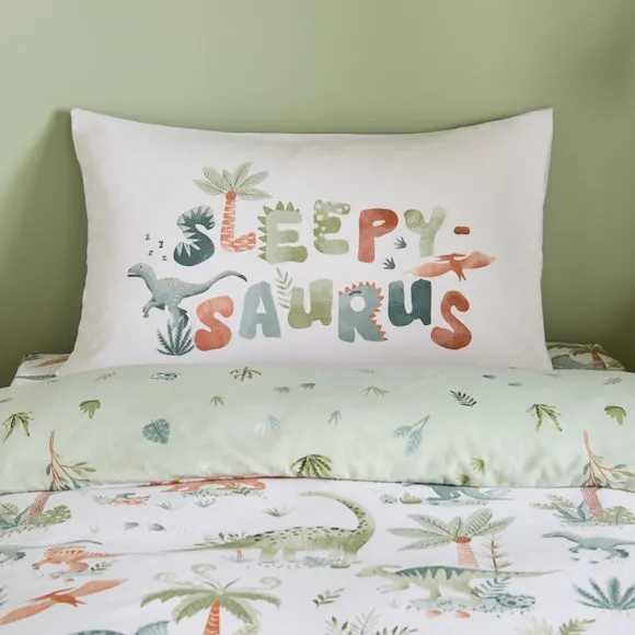 Catherine Lansfield SleepySaurus Brushed Cotton Duvet Cover & Pillowcase Set 3