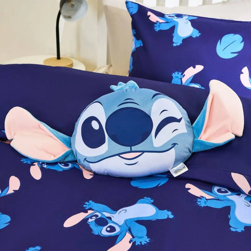 OHS Stitch Scatter Cushion Soft Fleece Novelty Pillow in Blue
