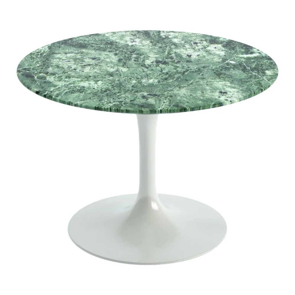 Knoll Saarinen Coffee Table with White Base in Verdi Alpi 51cm 2