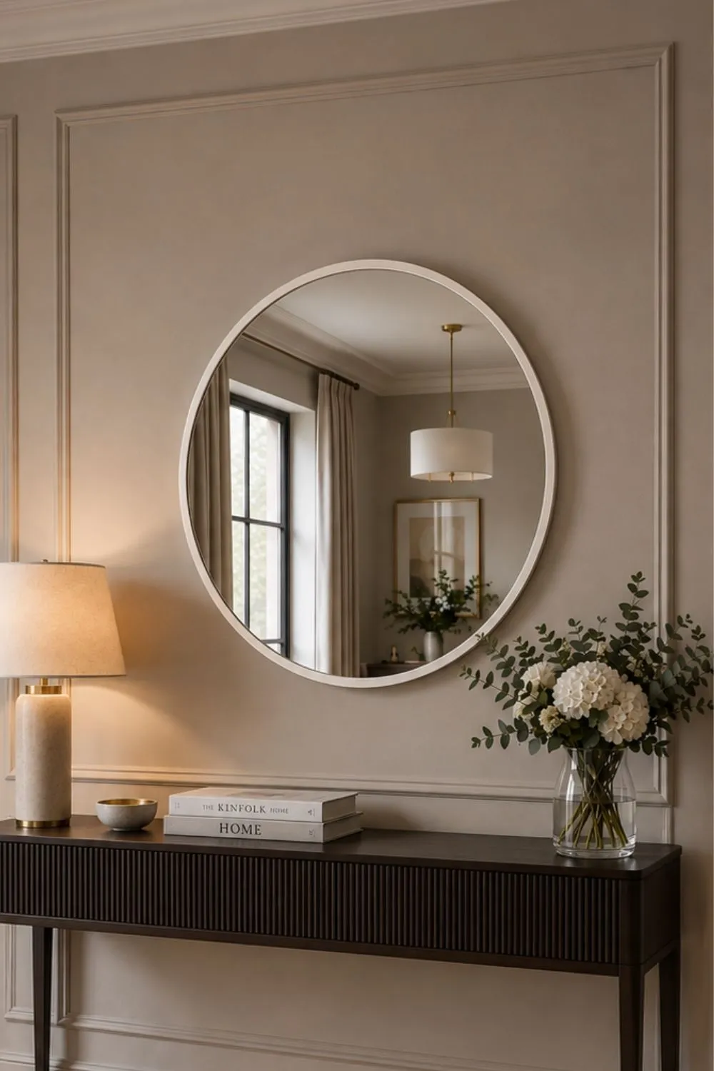 Yearn Mirrors Round Wall Mirror White 102cm