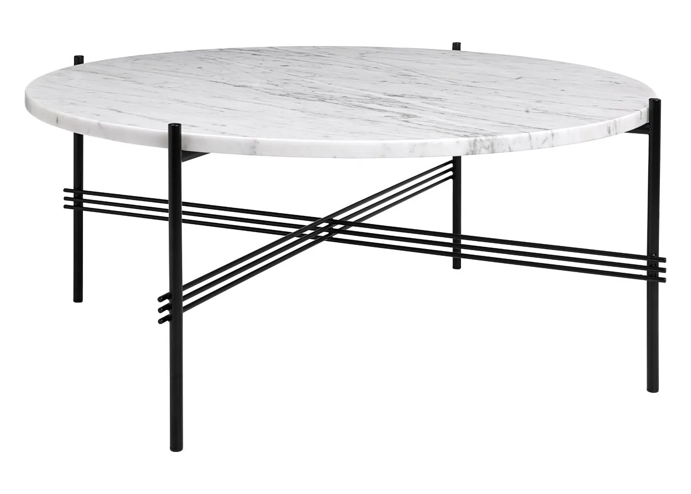 Gubi TS Coffee Table Large in White Carrara Marble