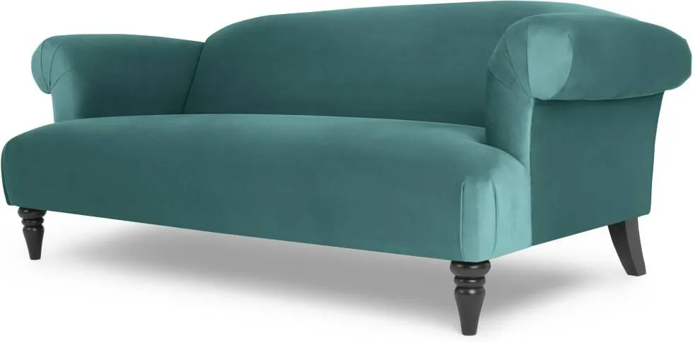 Claudia 3 Seater Sofa, Peacock Blue Velvet