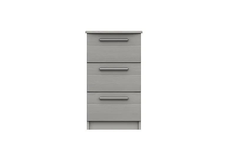 Victoria 3 Drawer Bedside Cabinet - Light Grey