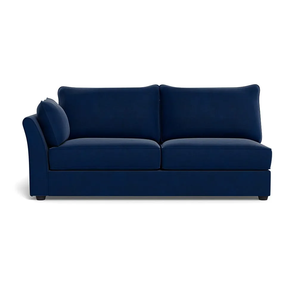 Heal's Tailor Large Left Hand Facing Corner Unit Velvet Midnight Black Feet 1
