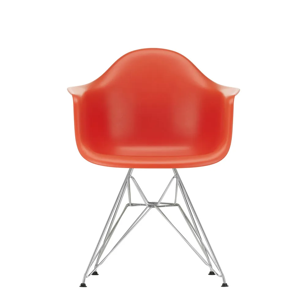 Vitra Eames DAR Armchair New Height Poppy Red Chrome Leg 1
