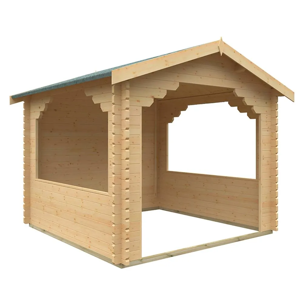 Buttercup Farm 10x10 The Stowe 44mm Log Cabin - L295 x W295 x H272.6 cm in Natural