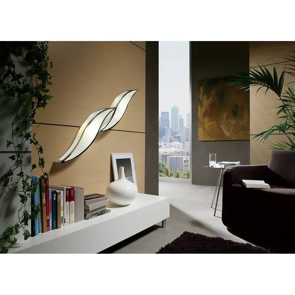 Netlighting Sintesys Wall Lamp GU10 2 Light Large Polished Chrome in Grey 2