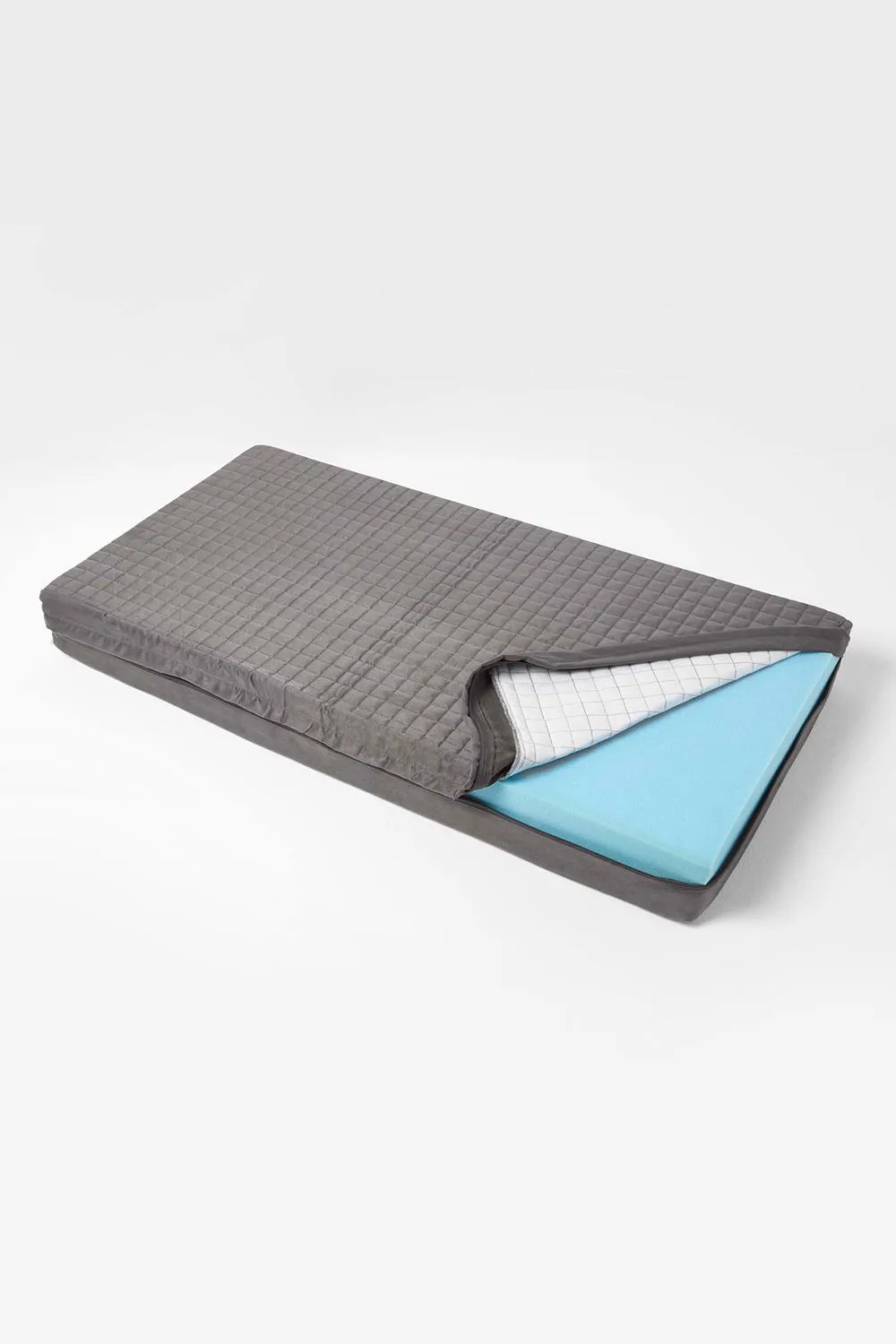 Homescapes Quilted Polyester 2 Seater Orthopaedic Booster Cushion Cover in Grey 1