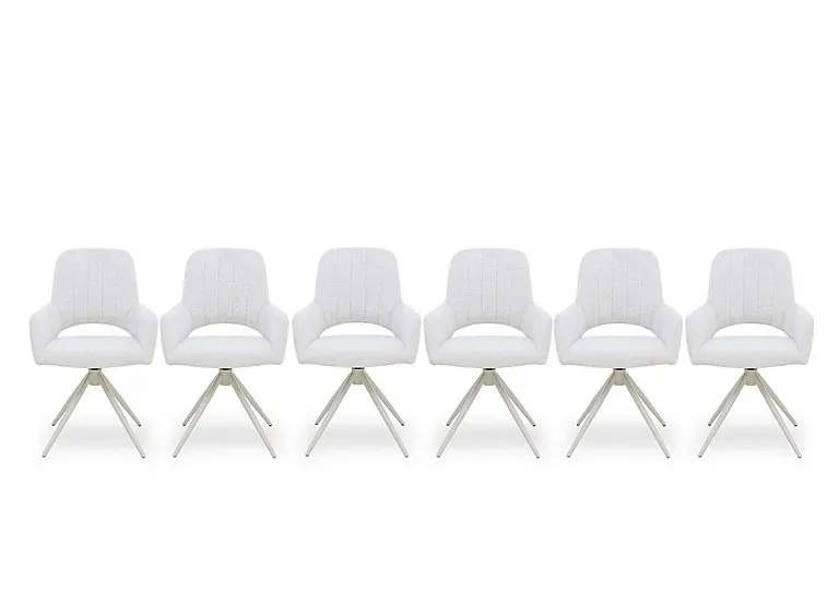 Pebble Set of 6 Swivel Dining Arm Chairs