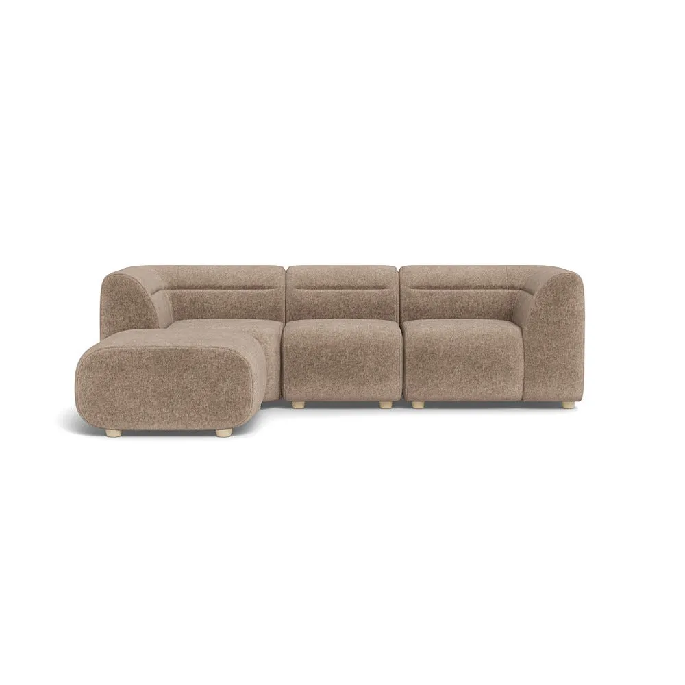 Heal's Lilli Left Hand Facing Compact Corner Sofa Boucle Velvet Rocky Natural Beech Feet 1
