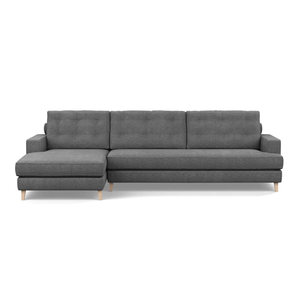 Heal's Mistral Left Hand Facing Corner Sofa Tejo Recycled Noir Natural Feet