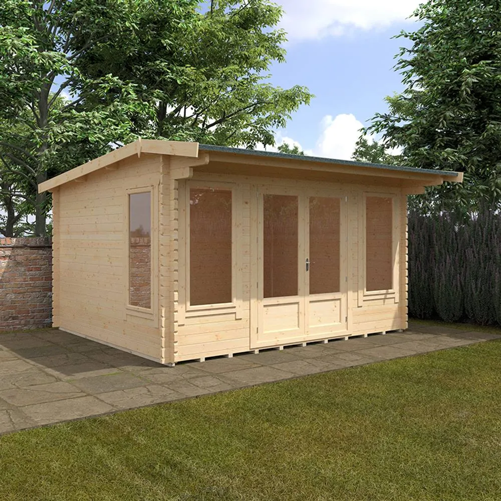 Buttercup Farm 14x12 The Jacob 44mm Cabin - L415 x W355 x H247 cm in Natural 2