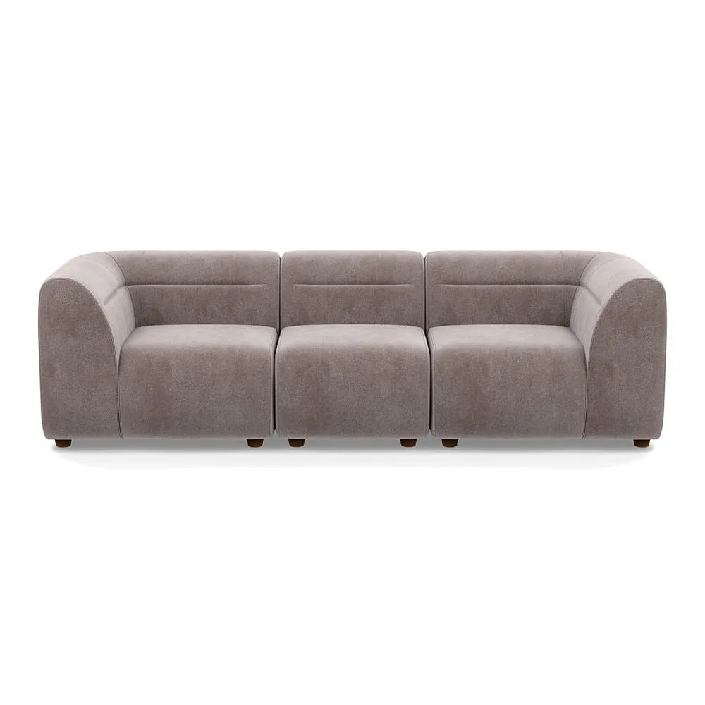 Heal's Lilli 3 Seater Sofa Smart Luxe Velvet Mushroom Natural Beech Feet 1
