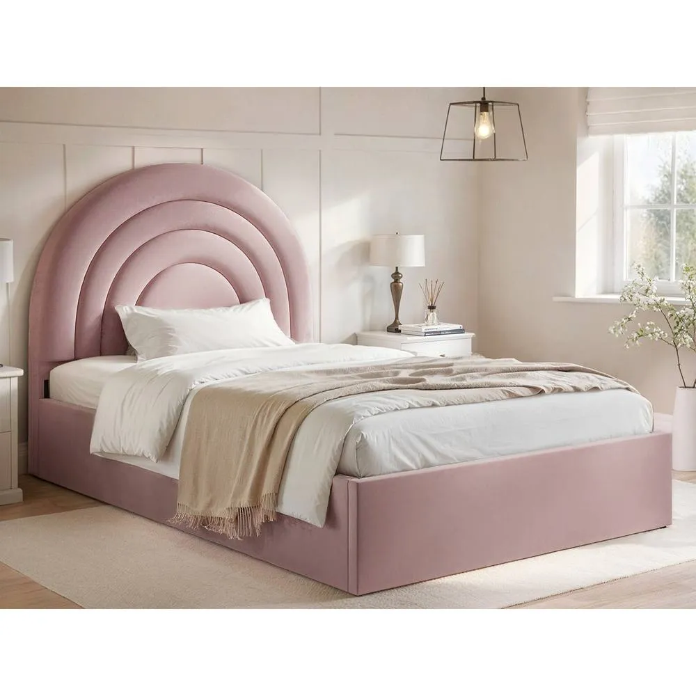 Flair Ava Small Double Ottoman Bed in Pink 1
