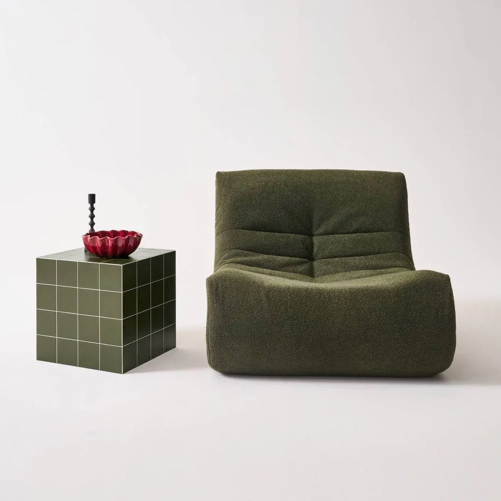 sweeek Cubic coffee table, side table with matt ceramic-effect finish in Khaki 4