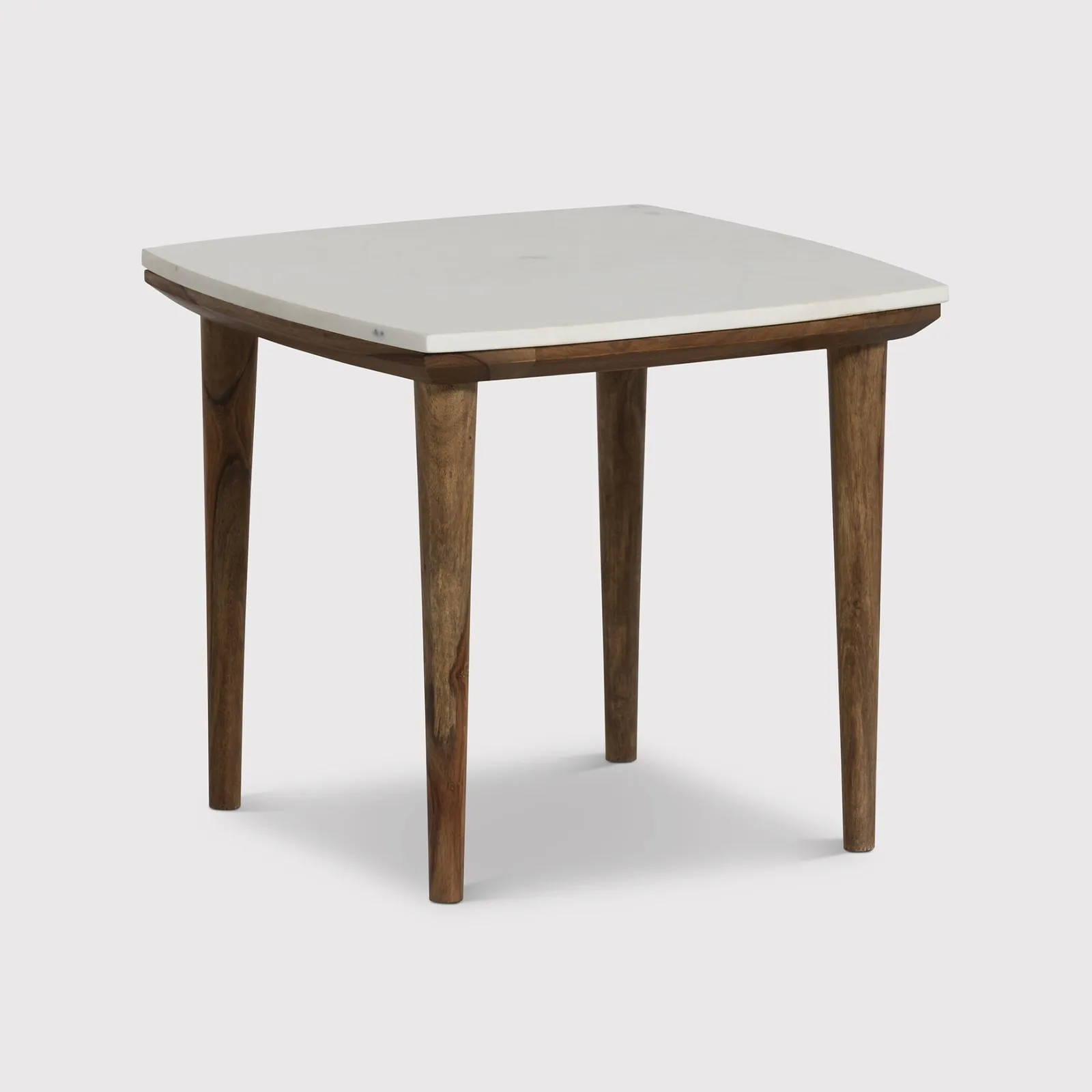 Vida Side Table Marble Top, Neutral Wood | Barker & Stonehouse