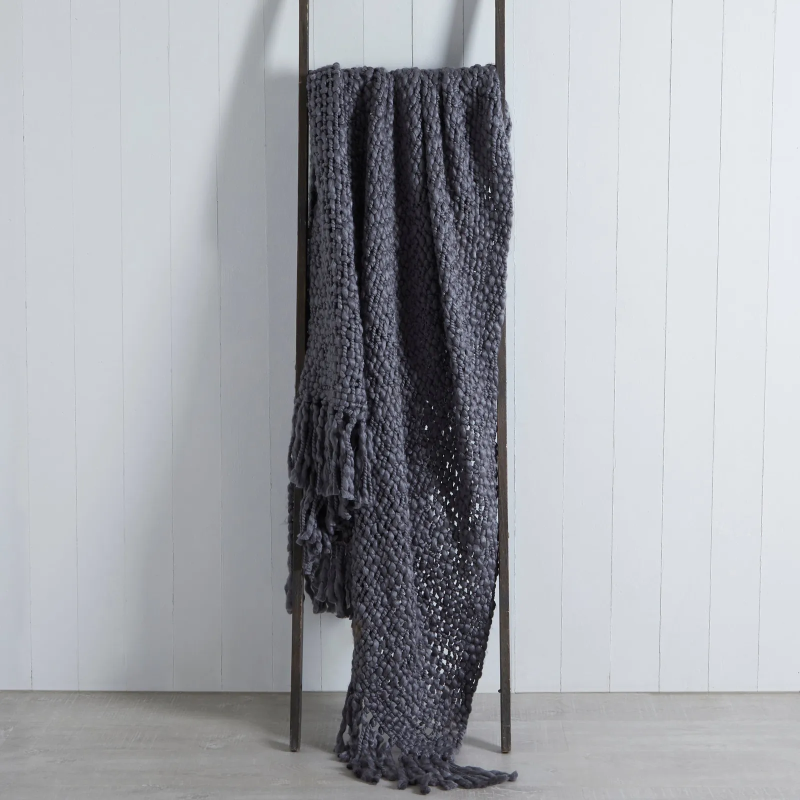 Freya Chunky Knit 130cm x 180cm Throw Charcoal
