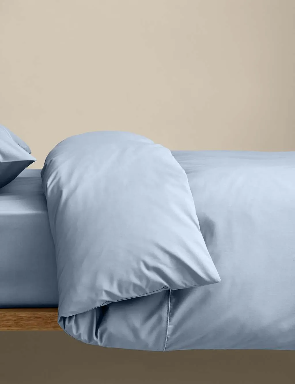 M&S Egyptian Cotton 230 Thread Count Crisp Duvet Cover Steel Blue