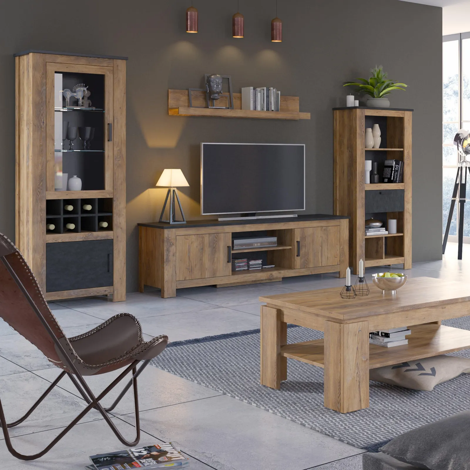 Furniture To Go Rapallo 2 Door 189cm wide TV Cabinet in Brown 4