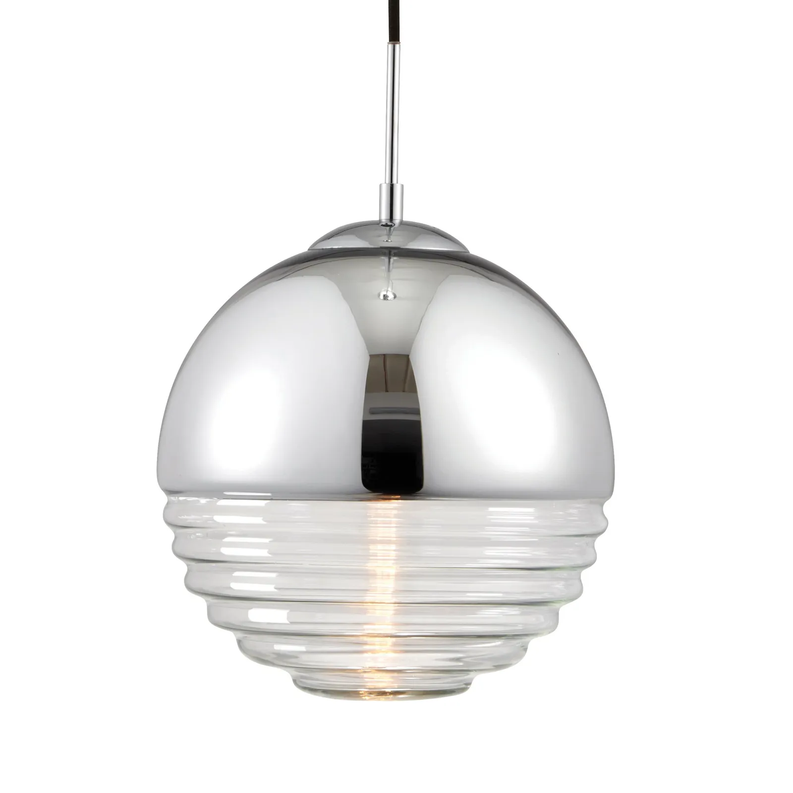 Vogue Paloma Ribbed Glass Ceiling Fitting Chrome