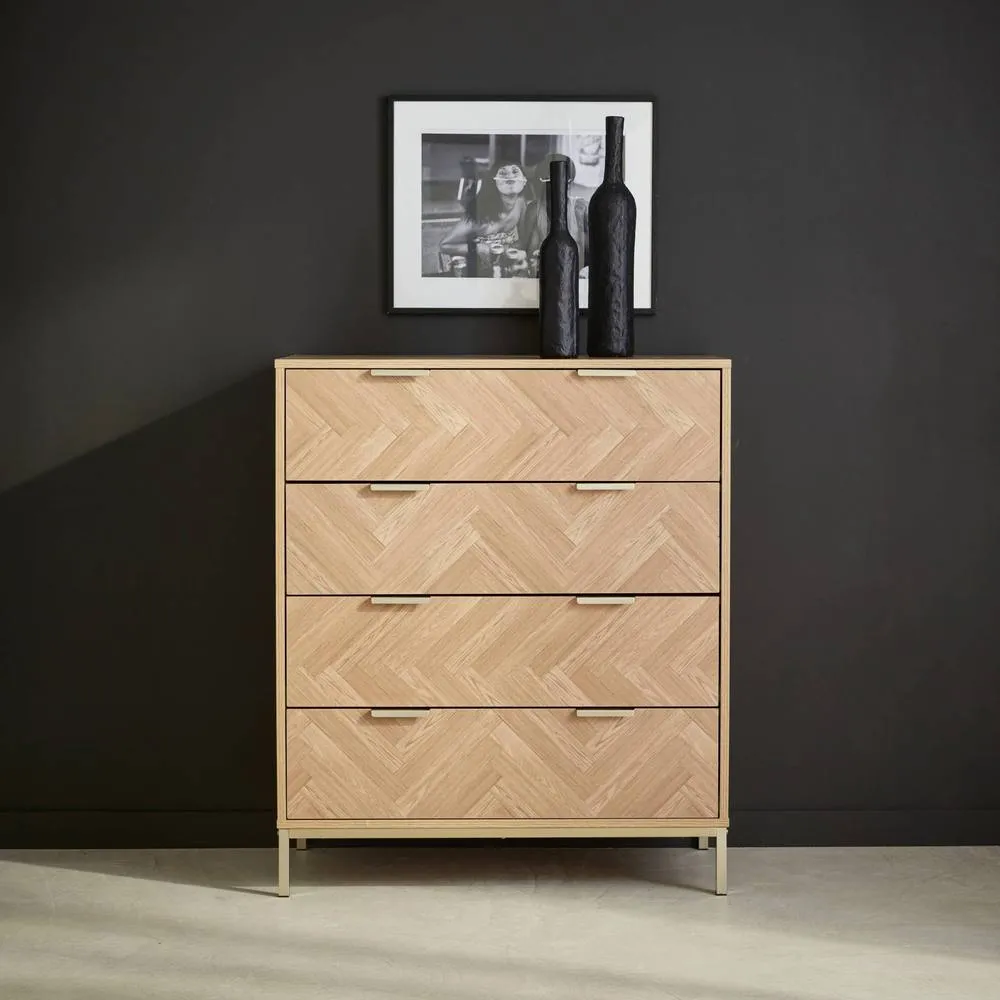 sweeek 4-drawer herringbone chest in Beige 3